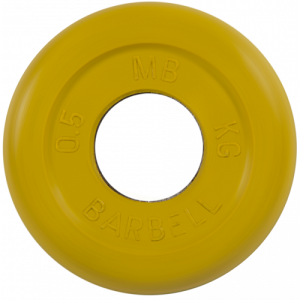 Диск для штанги 0,5кг d=31мм желтый MB-PltC31-0,5 MB Barbell