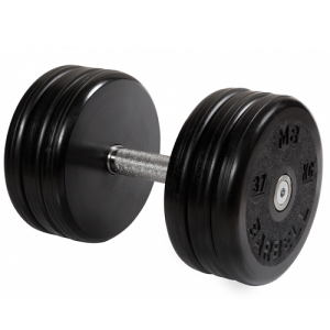 Гантель неразборная с вращающейся ручкой классик 37кг MB-FdbEM-B37 MB Barbell