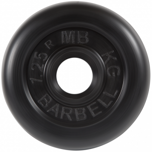 Диск для штанги 1,25кг d=31мм черный MB-PltB31-1,25 MB Barbell