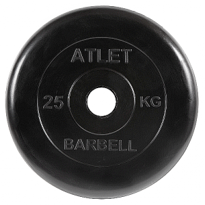Диск для штанги 25кг d=50мм черный MB-AtletB51-25 MB Barbell