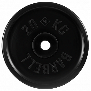 Диск для штанги 20кг d=50мм евро-классик черный MB-PltBE-20 MB Barbell