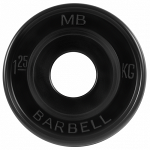 Диск для штанги 1,25кг d=50мм евро-классик черный MB-PltBE-1,25 MB Barbell