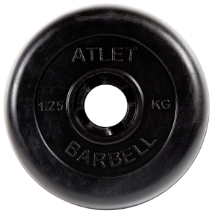 Диск для штанги 1,25кг d=31мм черный MB-AtletB31-1,25 MB Barbell