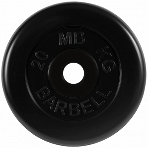 Диск для штанги 20кг d=50мм черный MB-PltB51-20 MB Barbell