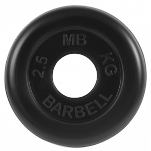 Диск для штанги 2,5кг d=50мм черный MB-PltB51-2,5 MB Barbell