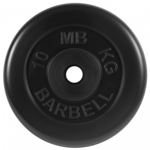 Диск для штанги 10кг d=31мм черный MB-PltB31-10 MB Barbell
