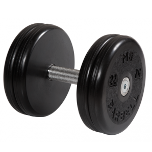 Гантель неразборная с вращающейся ручкой классик 22кг MB-FdbEM-B22 MB Barbell