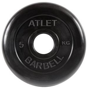 Диск для штанги 5кг d=50мм черный MB-AtletB51-5 MB Barbell