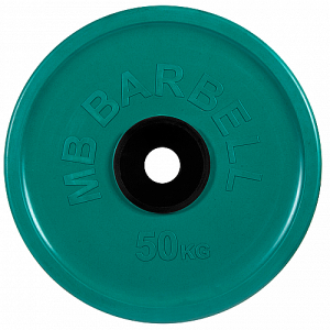 Диск для штанги 50кг d=50мм евро-классик зеленый MB-PltCE-50 MB Barbell