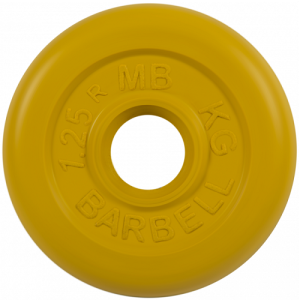 Диск для штанги 1,25кг d=31мм желтый MB-PltC31-1,25 MB Barbell